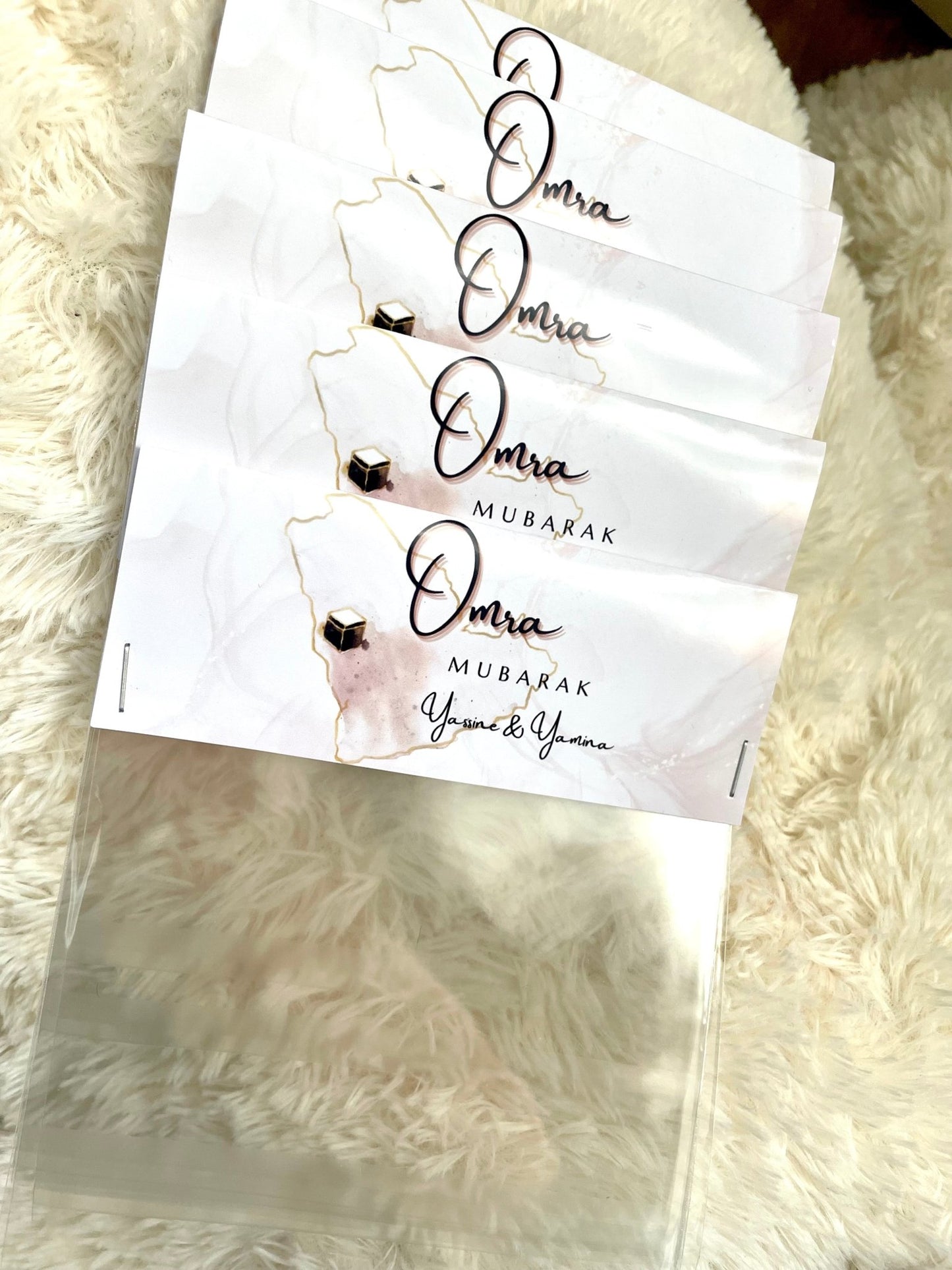 Sachets transparents Omra Mubarak - L’Atelier Personnalisé