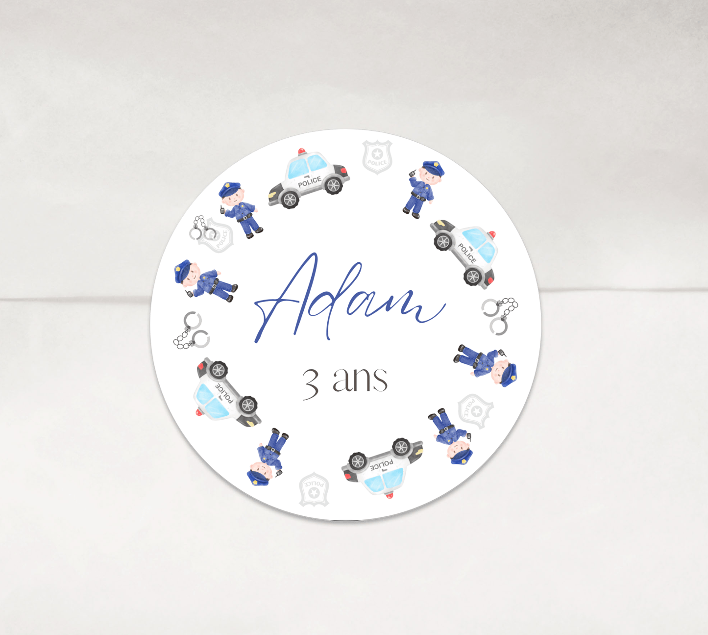 Stickers, étiquettes autocollantes thème policier - L’Atelier Personnalisé