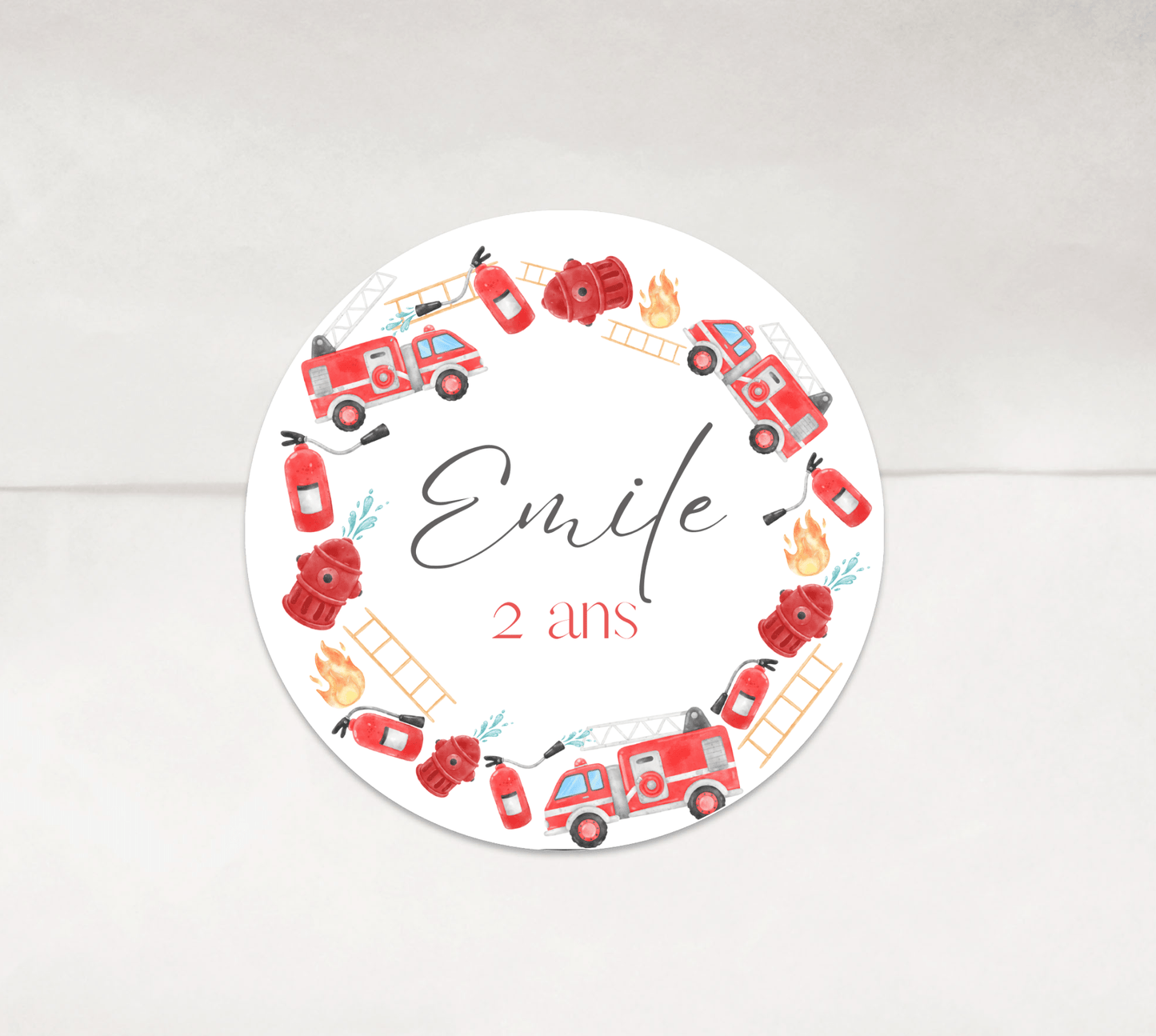 Stickers, étiquettes autocollantes thème pompier - L’Atelier Personnalisé
