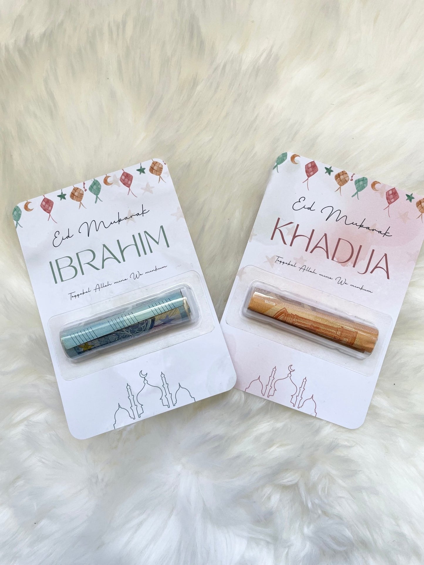 Carte Cadeaux encoche billet EID MUBARAK - L’Atelier Personnalisé