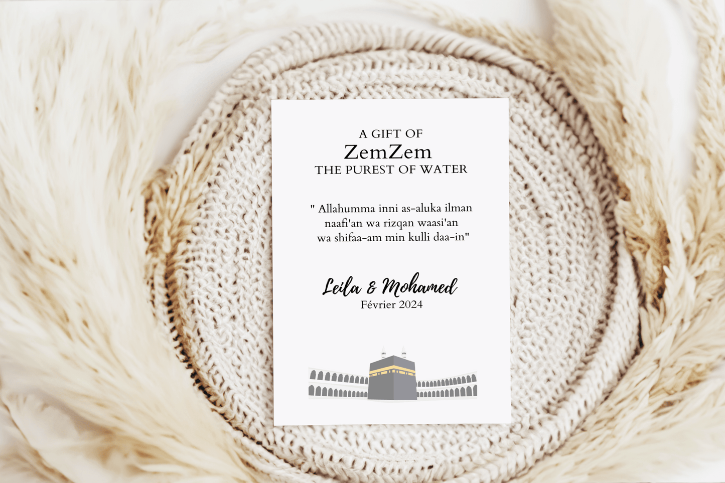 Carte invocation eau de Zemzem - L’Atelier Personnalisé