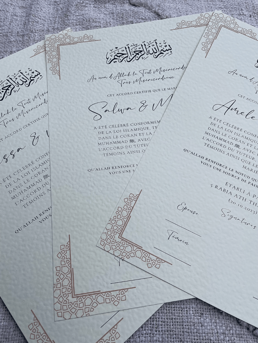 Certificat de mariage - L’Atelier Personnalisé