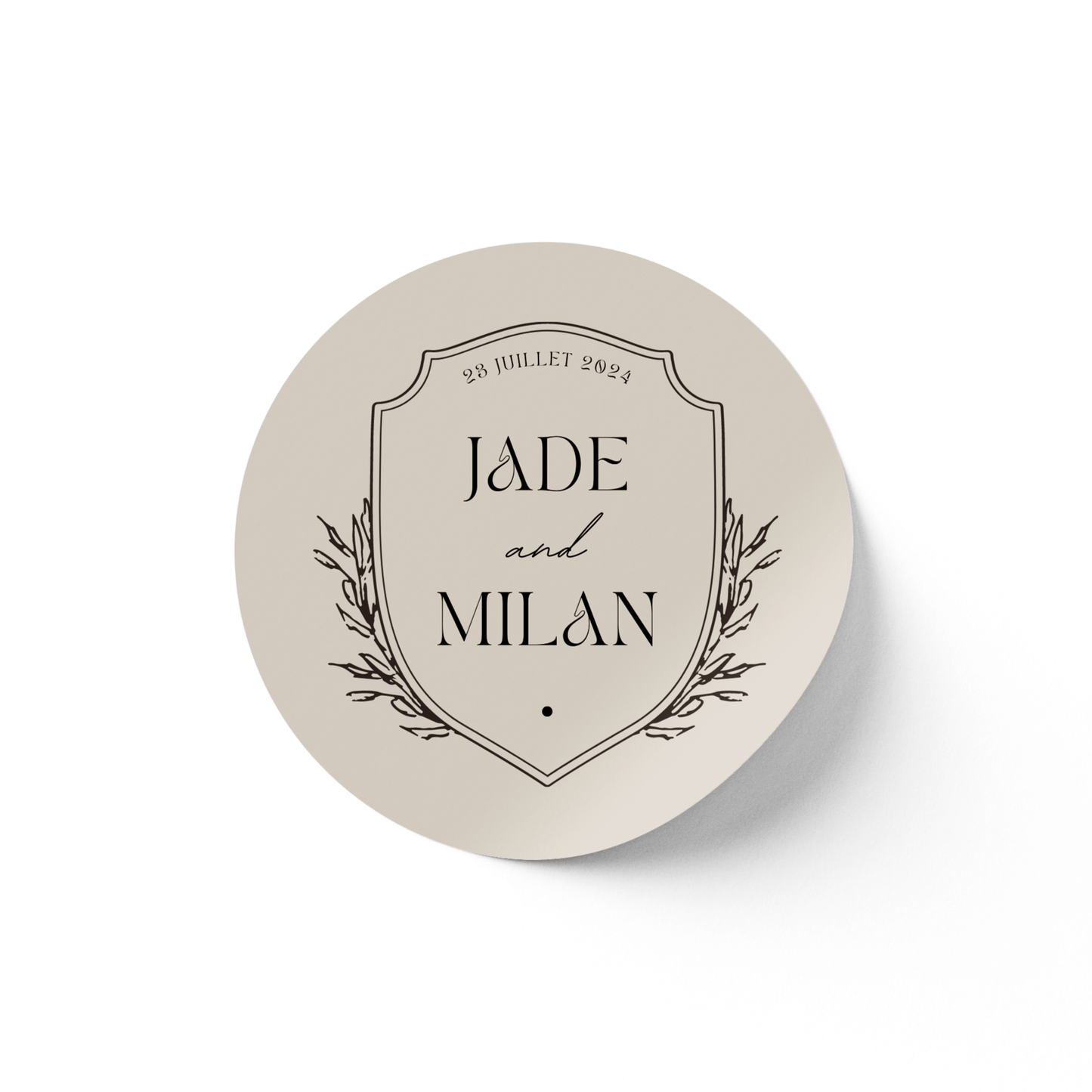 Copie de Stickers mariage Blason fleuri - L’Atelier Personnalisé