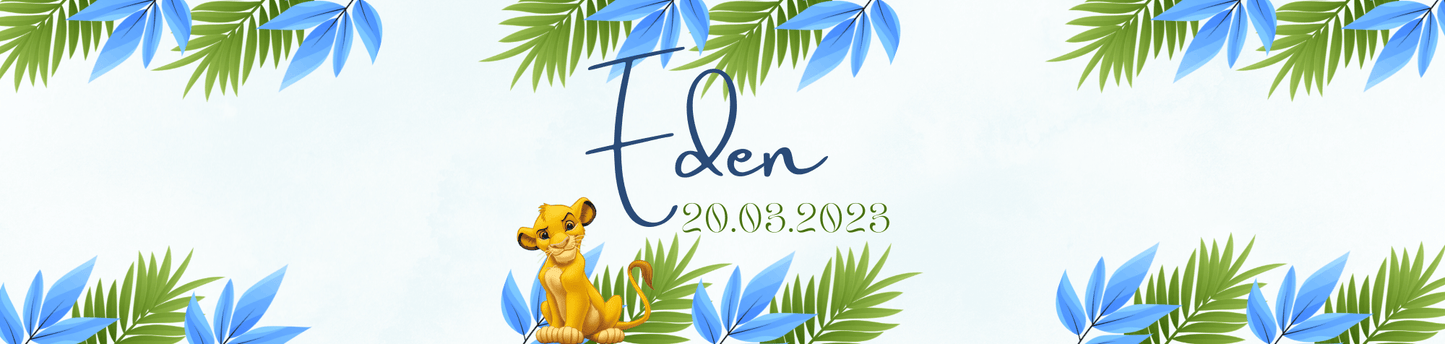 Lot de 5 Etiquettes Petites Bouteilles Eau thème Le Roi Lion Simba - L’Atelier Personnalisé