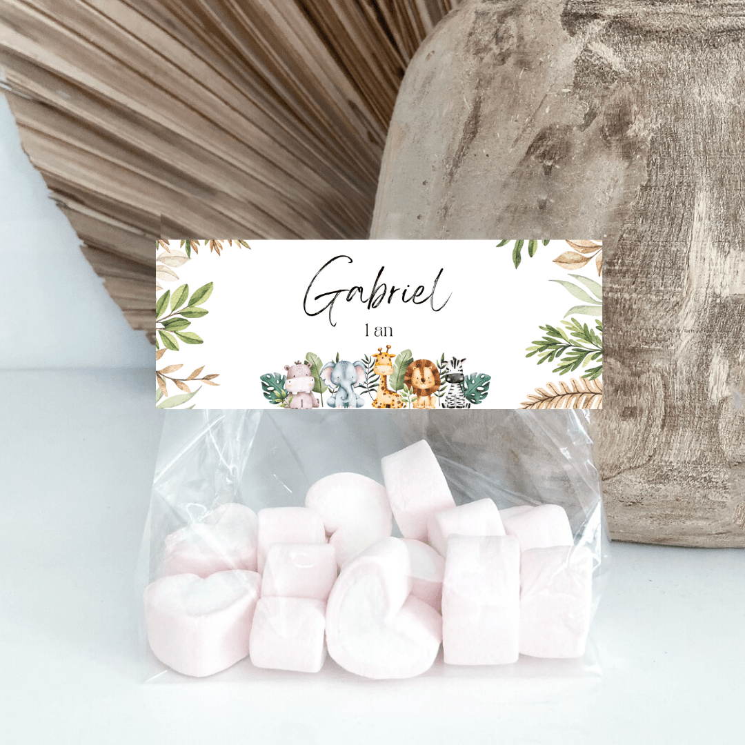 Sachets de bonbons personnalisés Savane - L’Atelier Personnalisé
