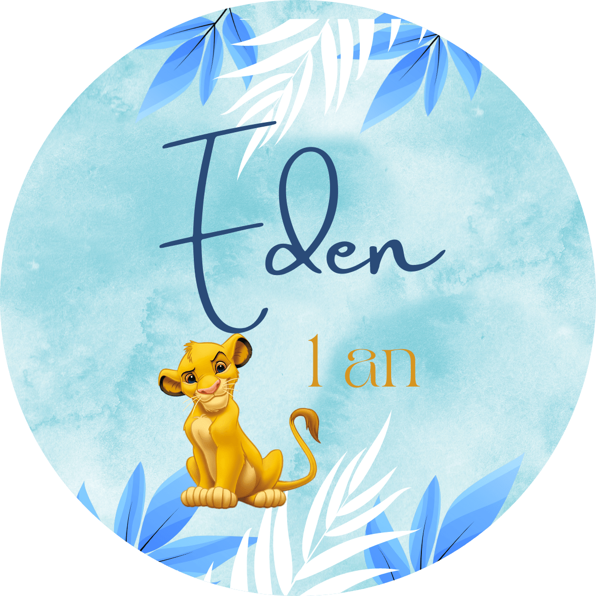Stickers autocollant Simba Le Roi Lion Bleu - L’Atelier Personnalisé