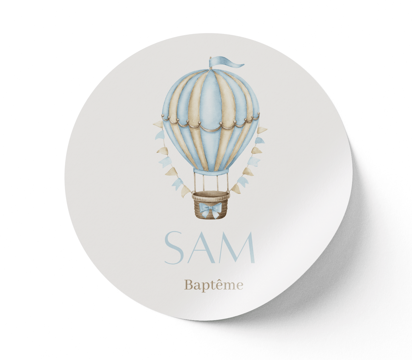 Stickers Baptême Montgolfière - L’Atelier Personnalisé
