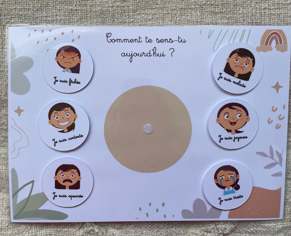Affiche a scratch émotions de l'enfant, Comment te sens tu aujourd'hui