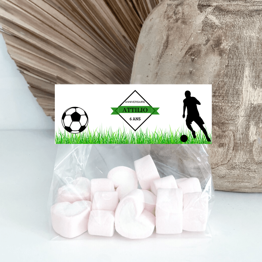 Sachets de bonbons personnalisés FootBall - L’Atelier Personnalisé